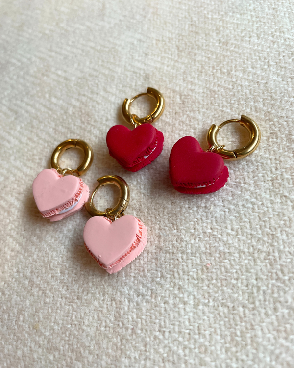 Heart Macaroon Hoops | Cast & Clay