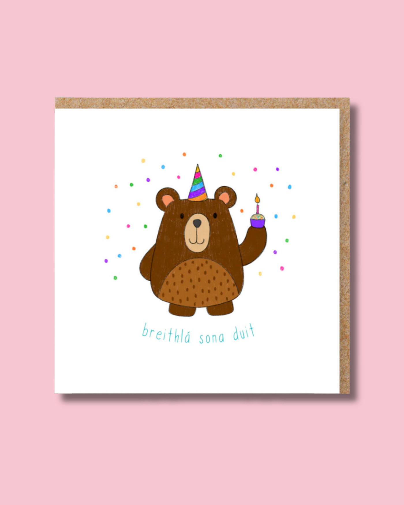 Irish Happy Birthday Bear Card