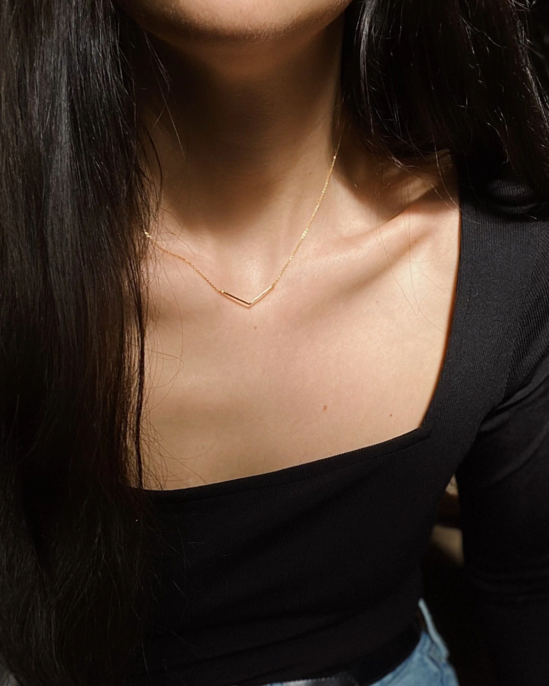v shaped chervon chain necklace