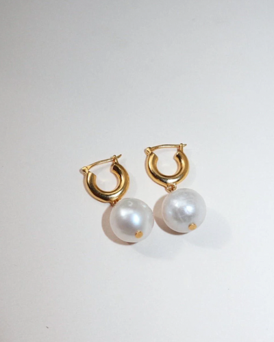 Eloise Pearl Huggie Earrings