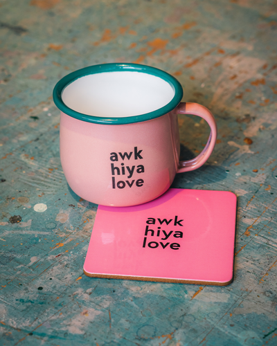 Awk Hiya Love Mug & Coaster Set | Born & Bred