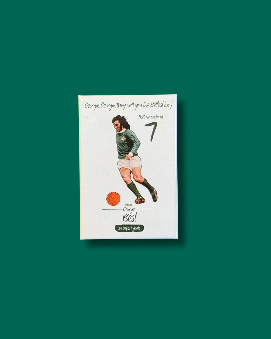 White George Best Magnet | Derry Nice Things