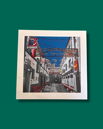 Commercial Court Blue 30x30 Print | Sharon Millar