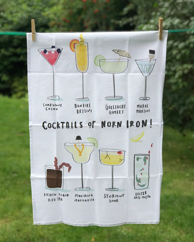 Cocktails of Norn Iron Tea Towel