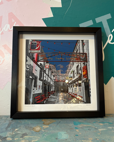 Commercial Court Blue 30x30 Print | Sharon Millar