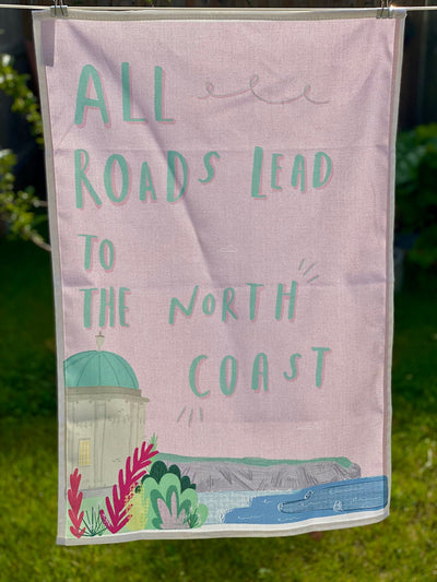 All roads lead to the north coast tea towel