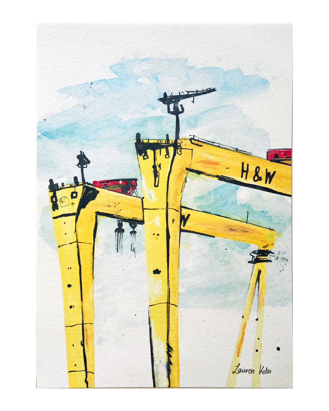 Belfast Cranes Print | Lauren Kelso Illustrator