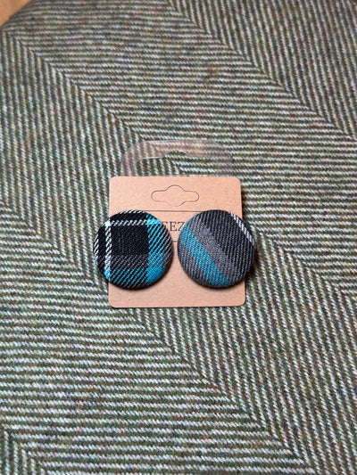 Tartan Button Earrings | Breezita