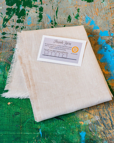 Worthy Cream Irish Linen Scarf | Orchardville