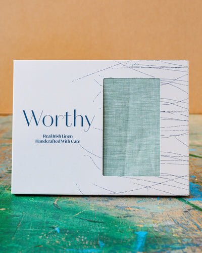 Worthy Green Irish Linen Scarf | Orchardville