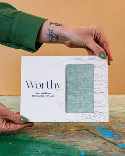 Worthy Green Irish Linen Scarf | Orchardville