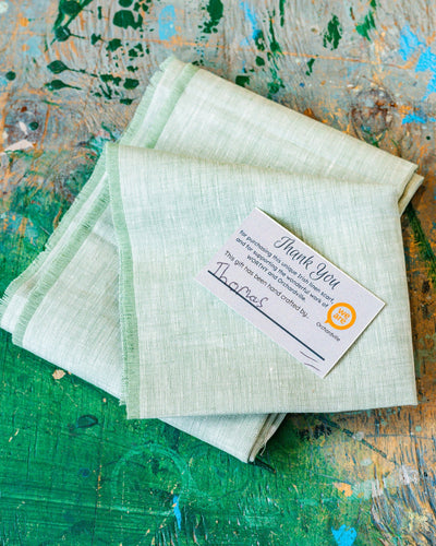 Worthy Green Irish Linen Scarf | Orchardville