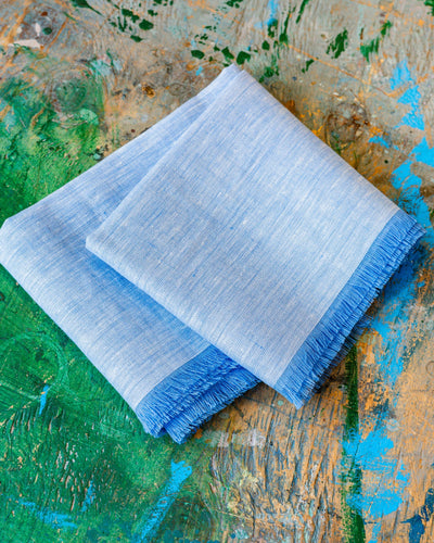 Worthy Blue Irish Linen Scarf | Orchardville