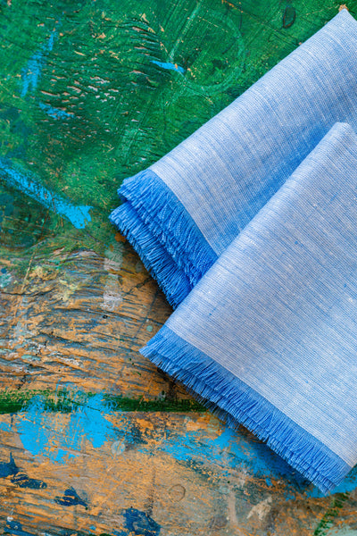 Worthy Blue Irish Linen Scarf | Orchardville