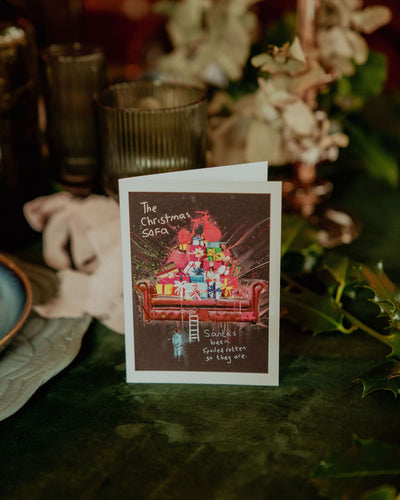 Sofá navideño | Tarjeta de Navidad