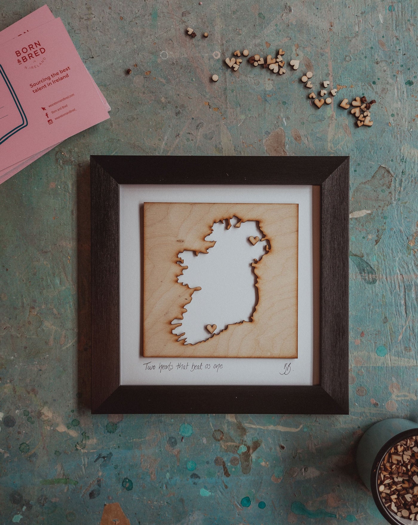 wooden ireland map