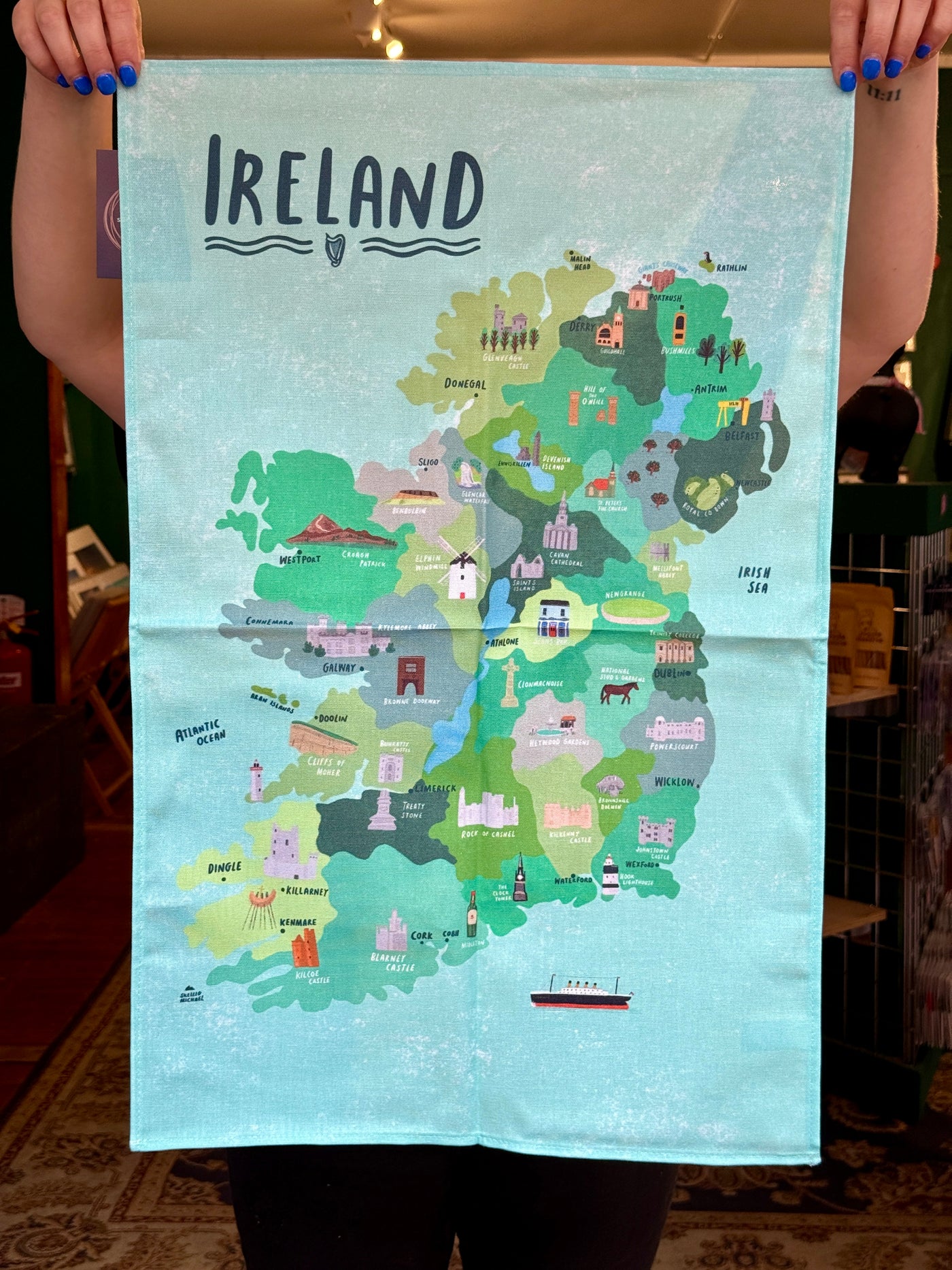 Painted Ireland Cotton Tea Towel | Samuel Lamont