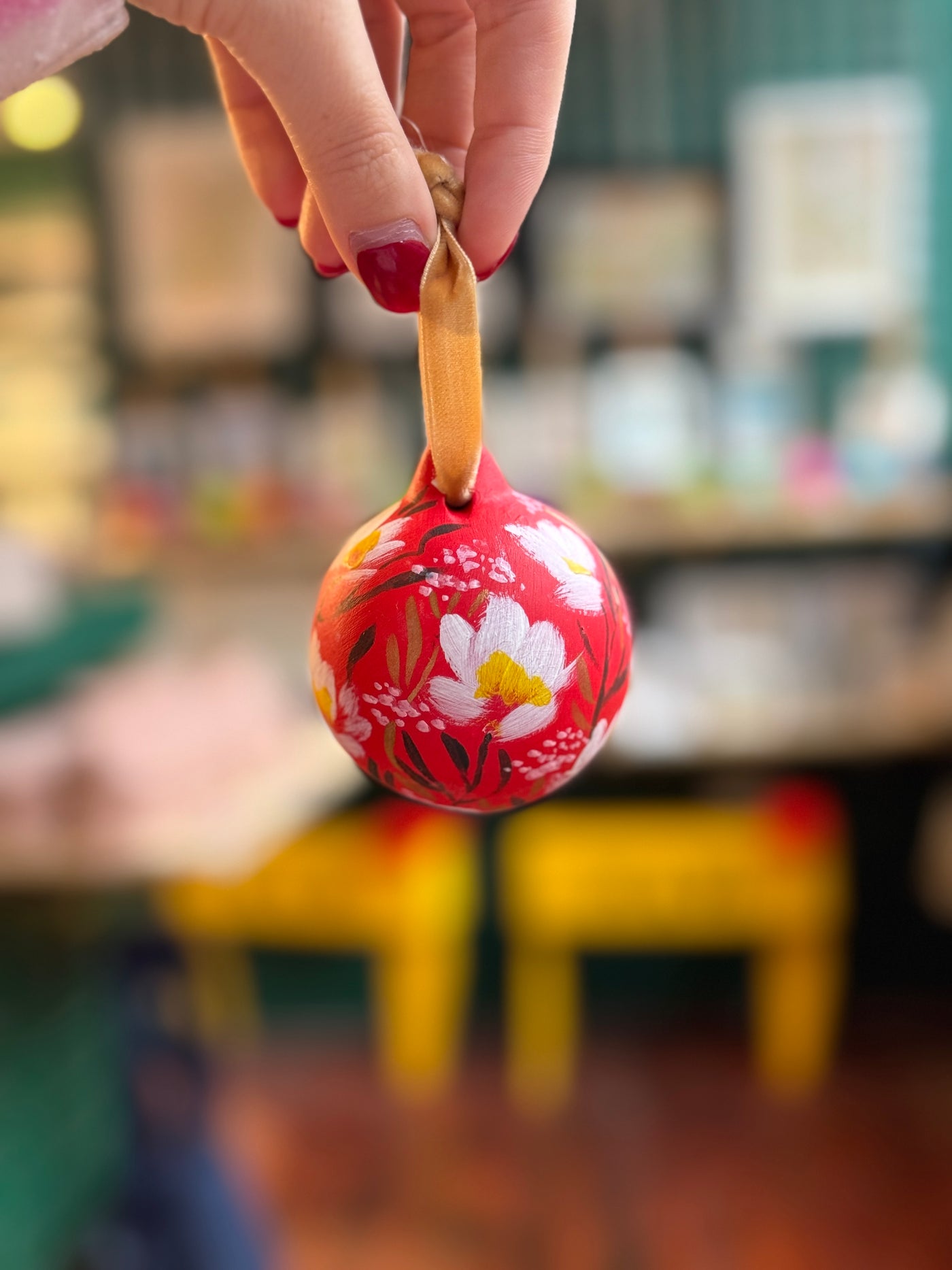 Red Floral Bauble | Sandra Shaw Art