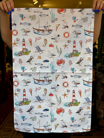Seaside Cotton Tea Towel | Samuel Lamont