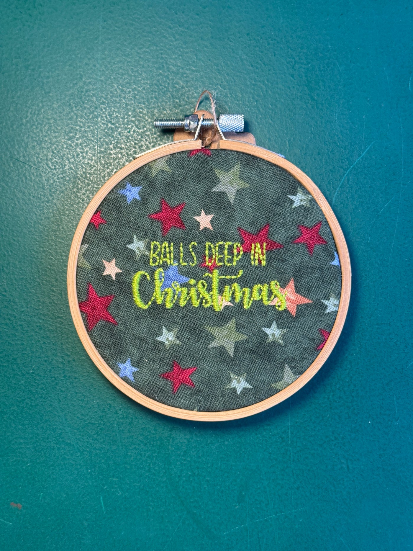 Balls Deep In Christmas | 4” Embroidery Hoop | Charlotte Allen Creative Art