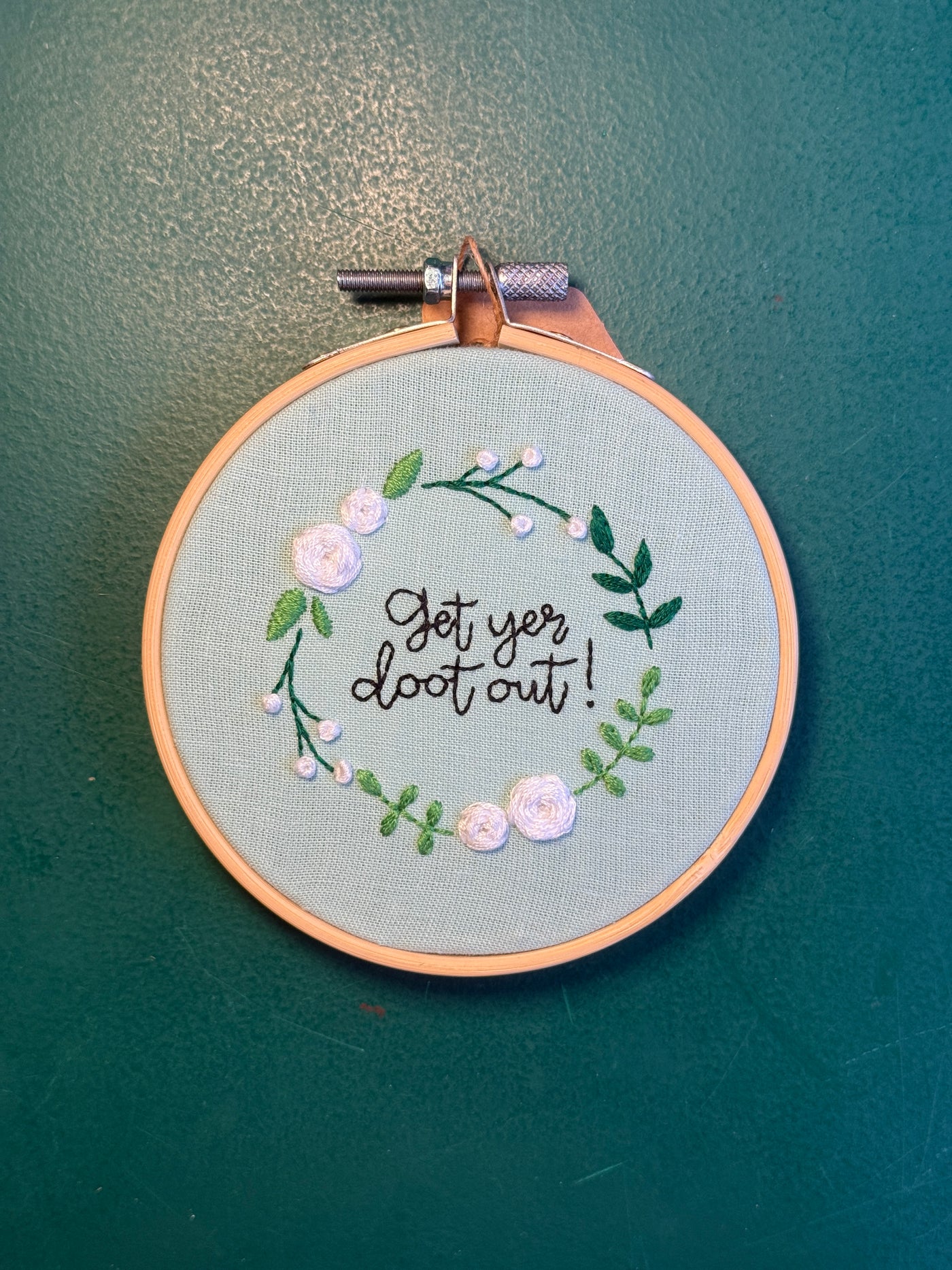 Get Your Doot Out | 4” Embroidery Hoop | Charlotte Allen Creative Art