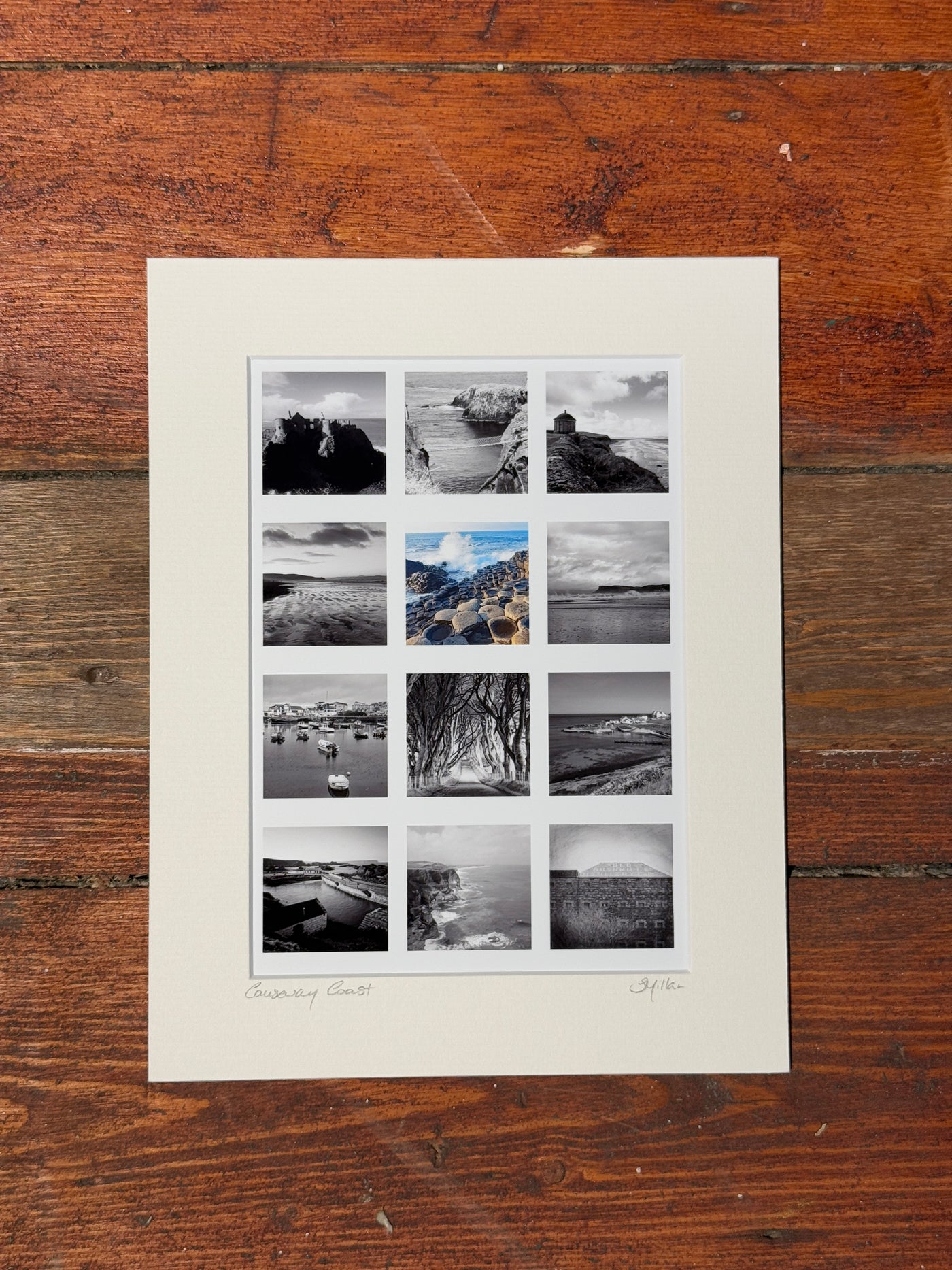 Black & White Causeway Coast Montage Print | Sharon Millar