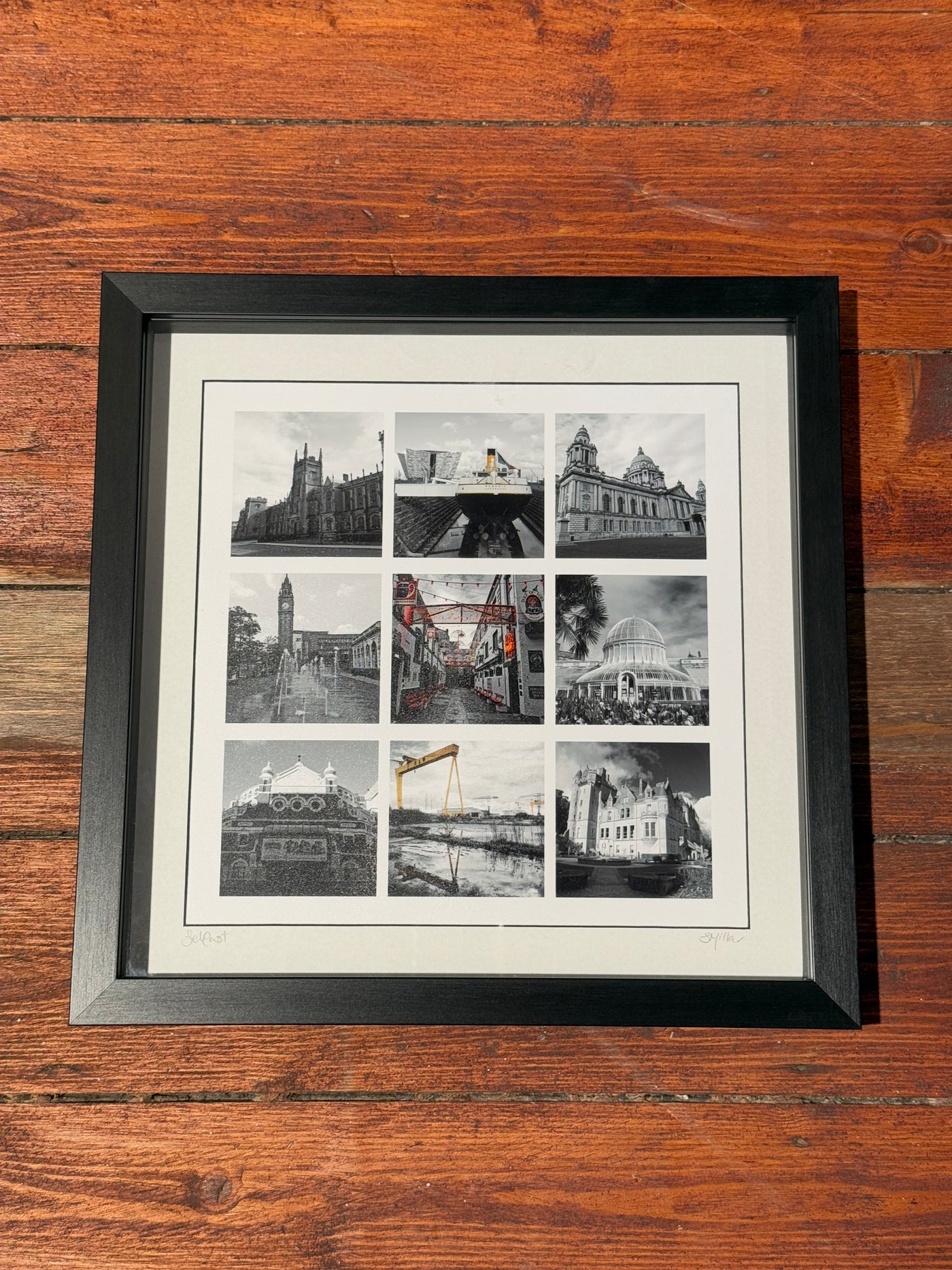 Black & White Belfast Montage 30x30 Print | Sharon Millar