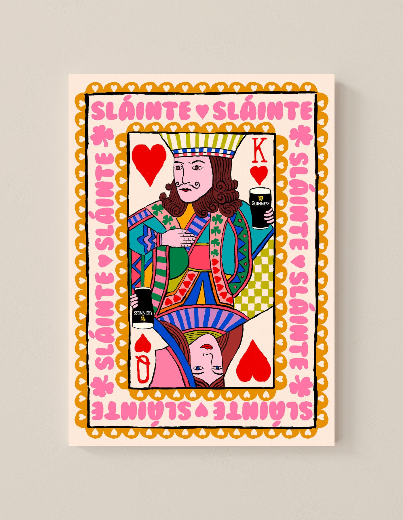 King and Queen of Pints Playing Card Print | Mauds Studio