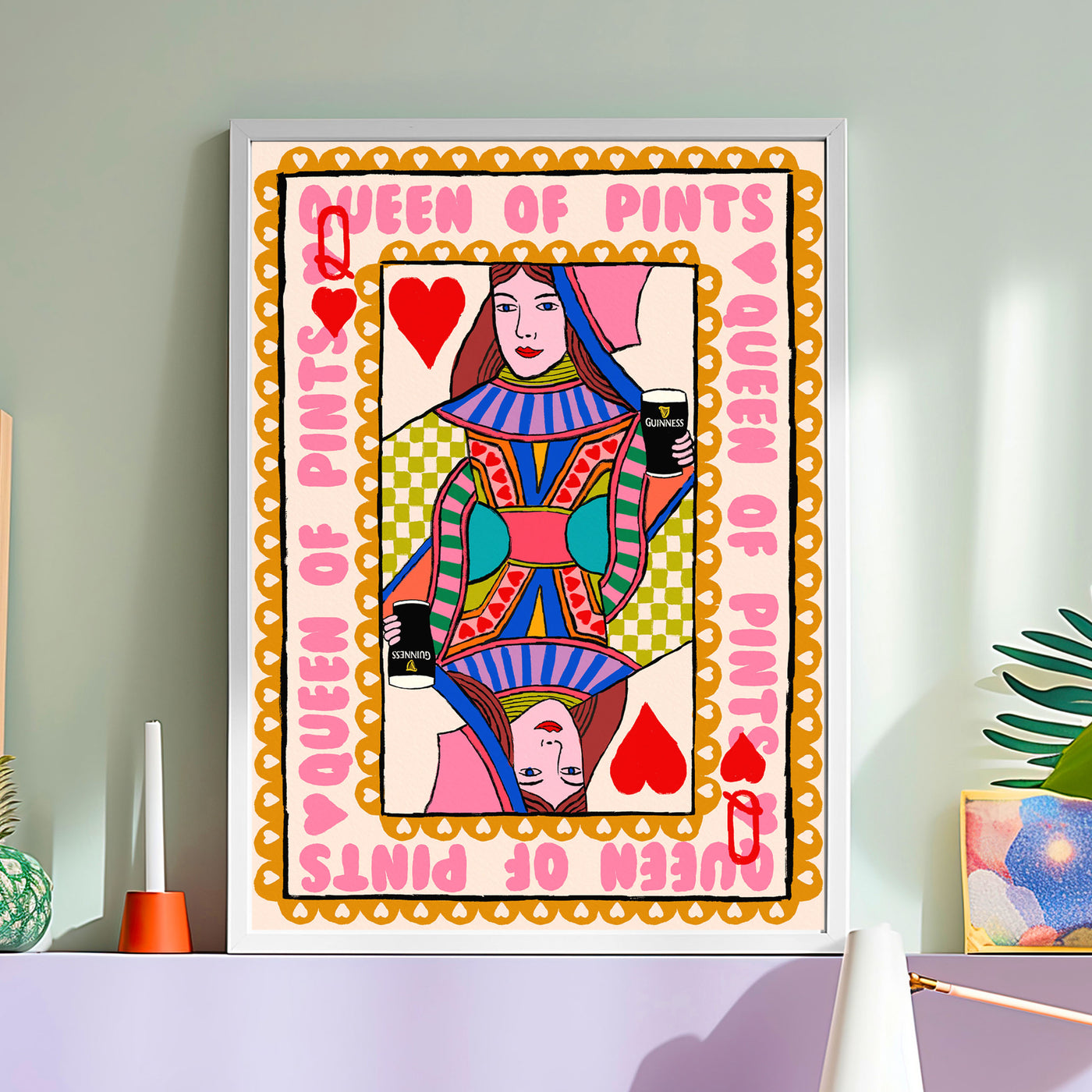 Queen of Pints Playing Card Print | Mauds Studio