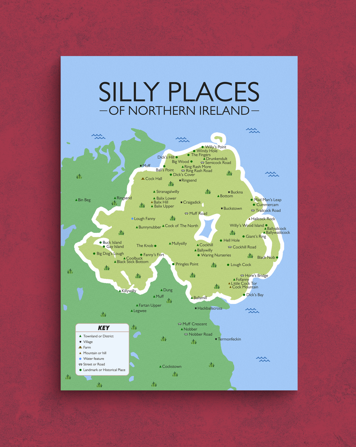 Silly Places Of Northern Ireland Print | Pure Craic Prints
