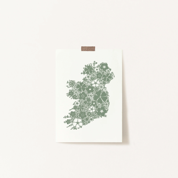 Wildflower Ireland Map A4 Print  | Once Upon A Dandelion