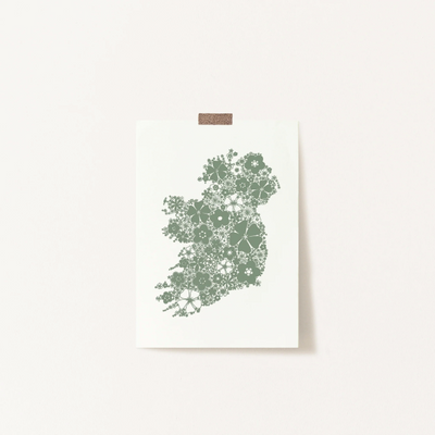 Wildflower Ireland Map A4 Print  | Once Upon A Dandelion