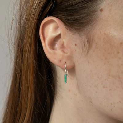 'Green Alchemy' Drop Earrings silver