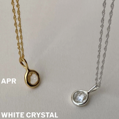 april birthstone necklace white crystal