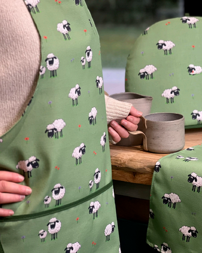 Green Fluffy Flock Cotton Apron | Samuel Lamont