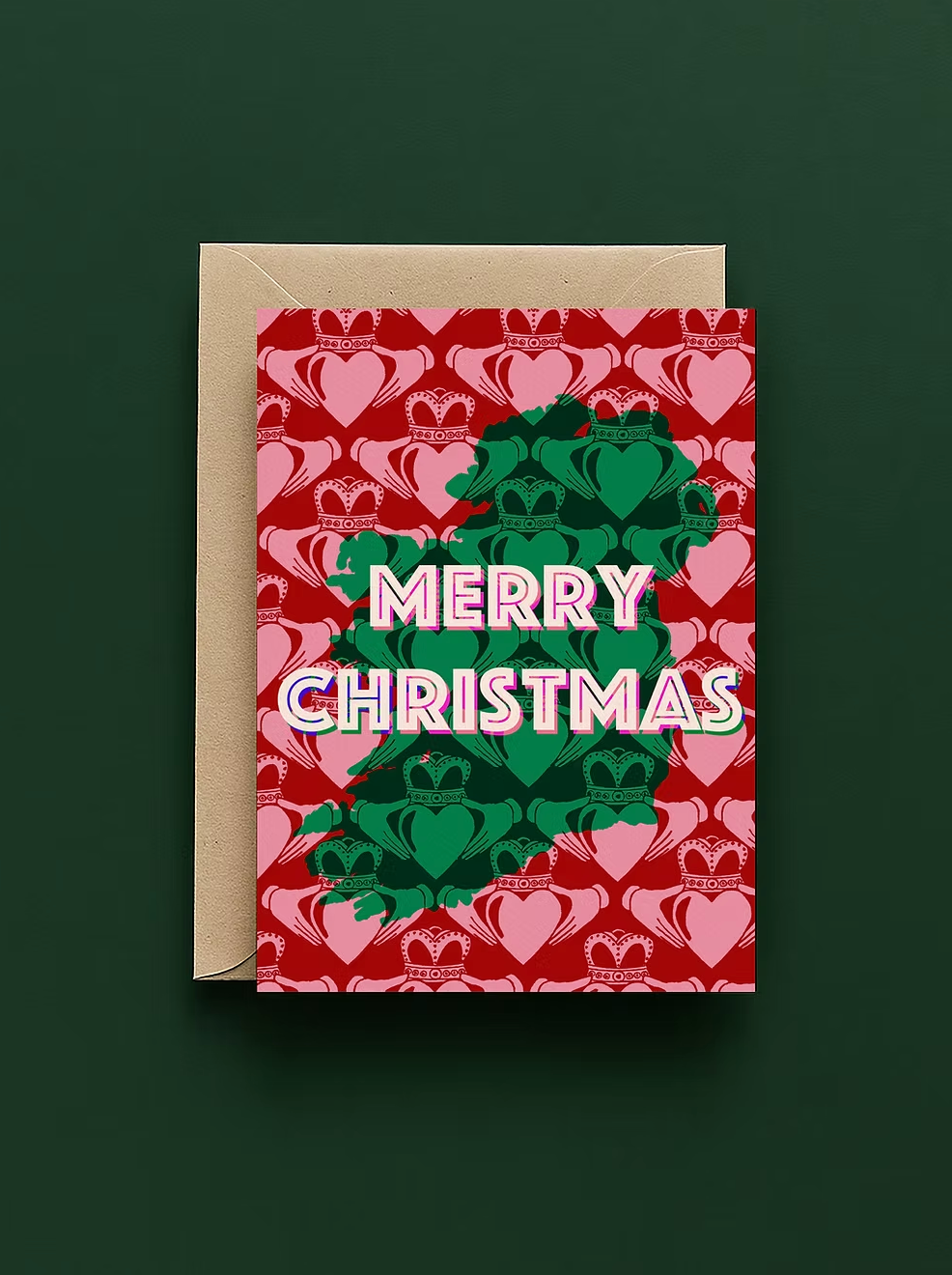 Merry Christmas Ireland Claddagh Card | Mauds Studio