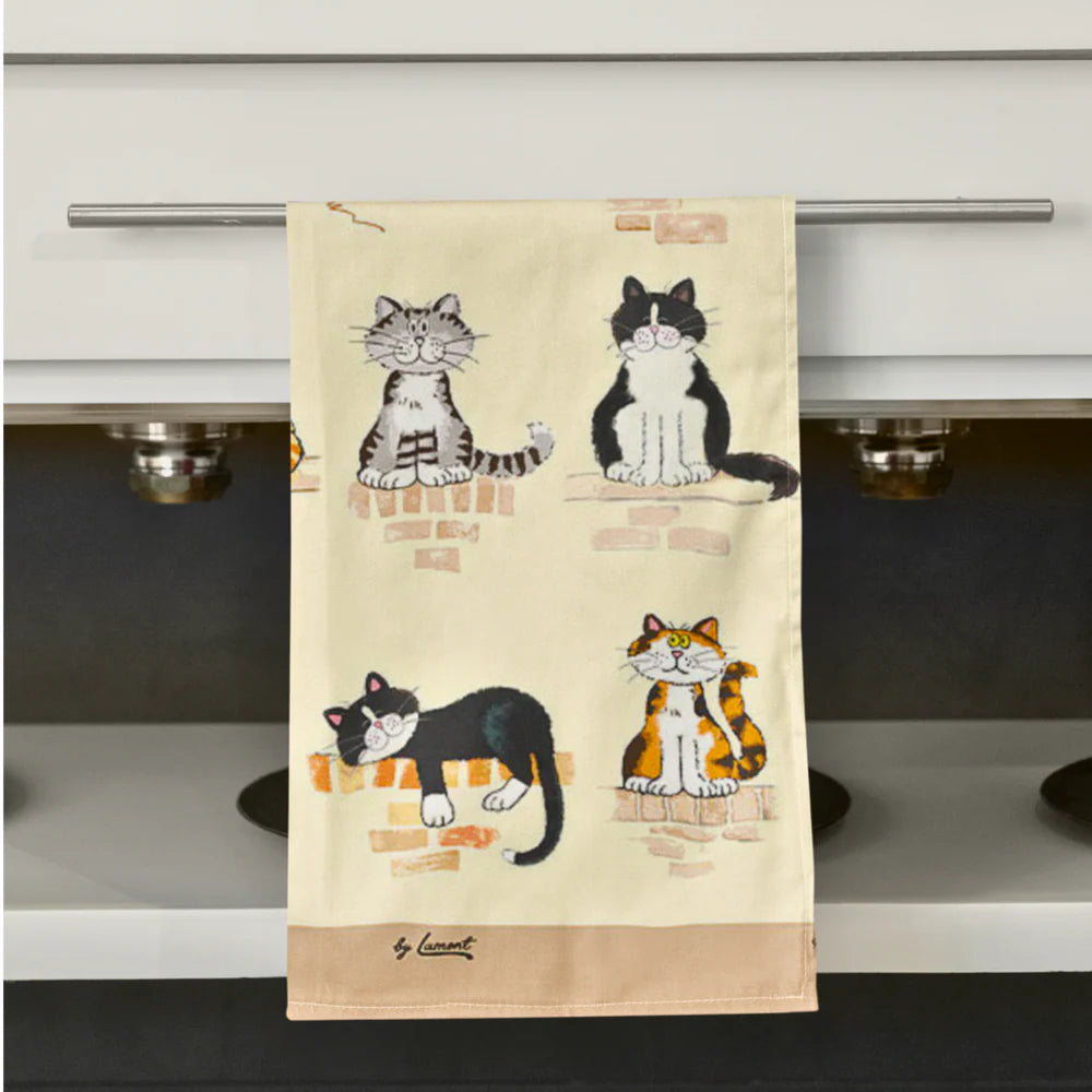 When The Cat's Away Cotton Tea Towel | Samuel Lamont
