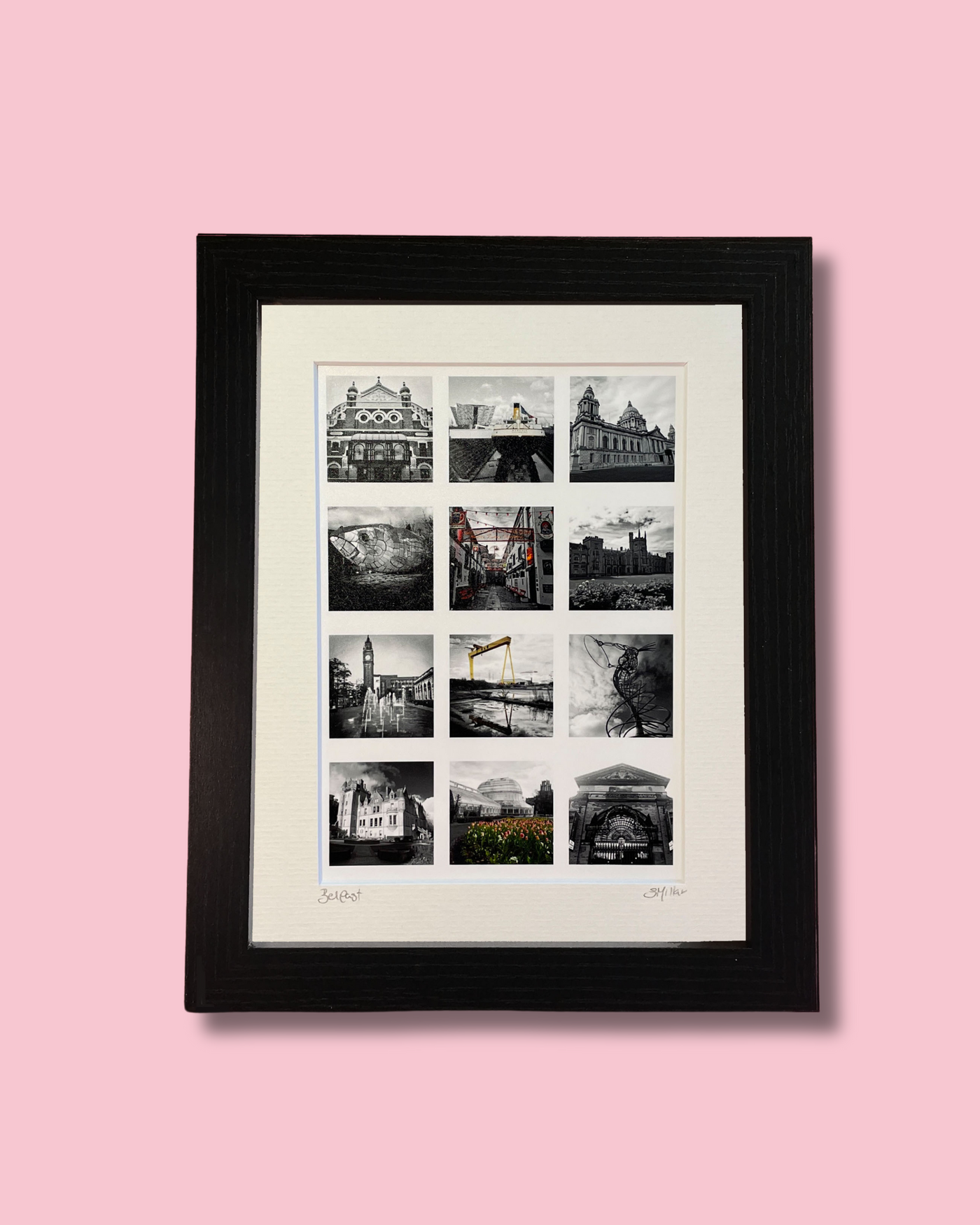 Belfast Black & White Montage | Framed Photographic Print