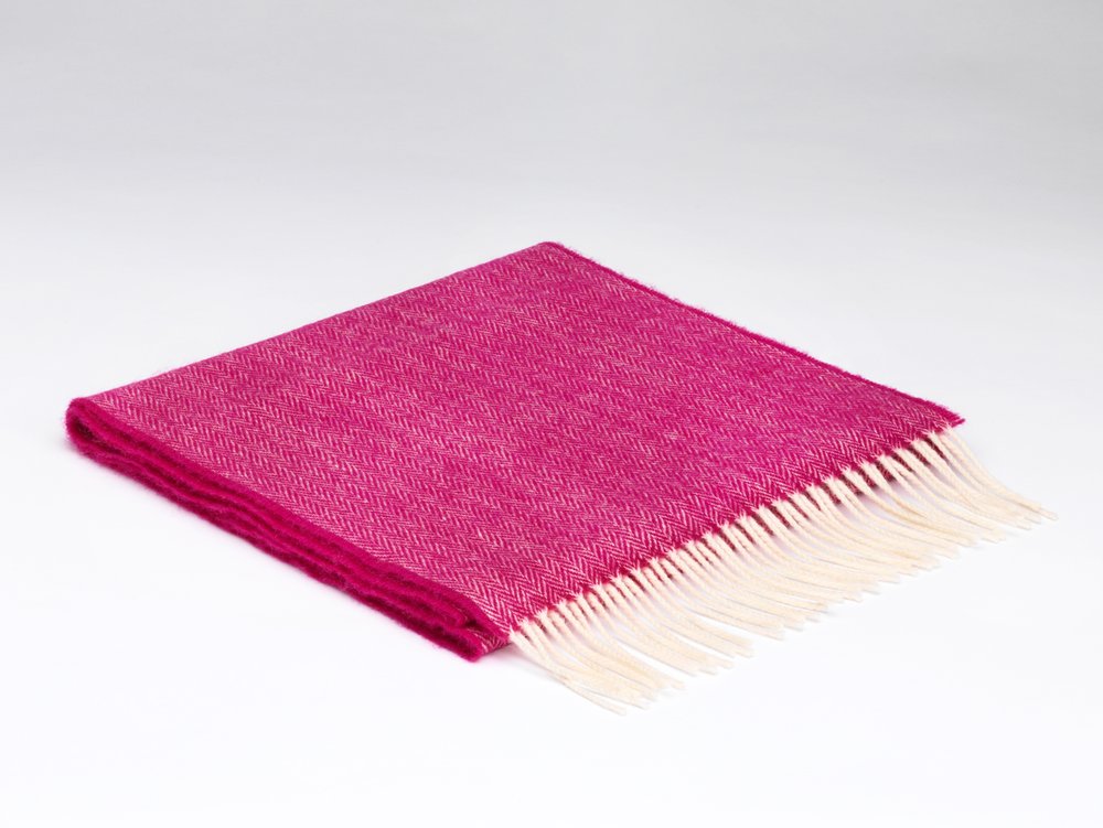 Bufanda Chianti de lana de cordero con diseño de espiga