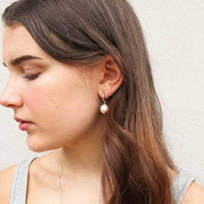 Eloise Pearl Huggie Earrings