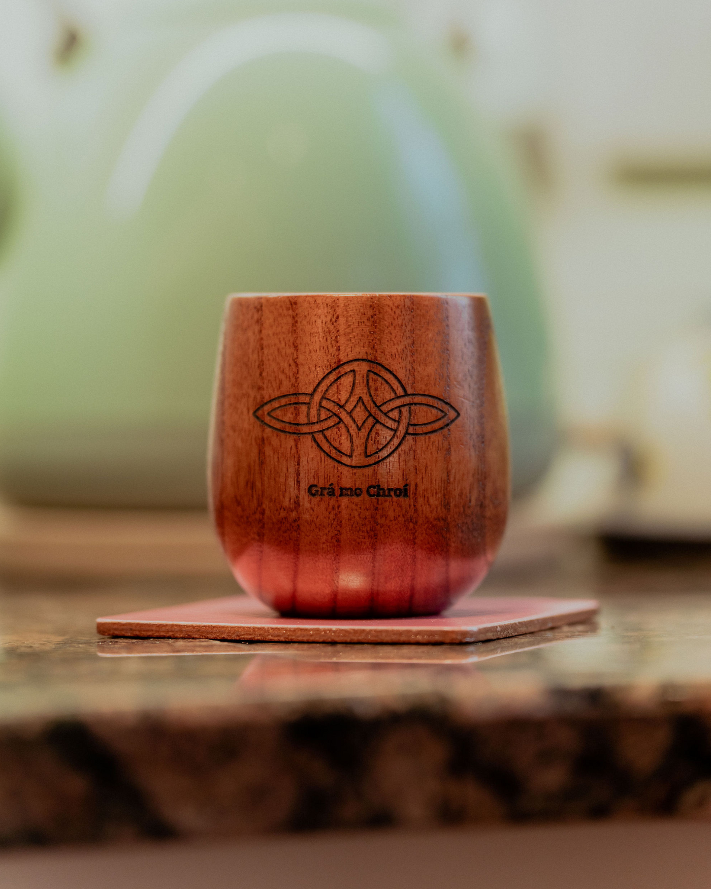 Grá Mo Chroí - Love Of My Heart | Irish Engraved Wooden Cup