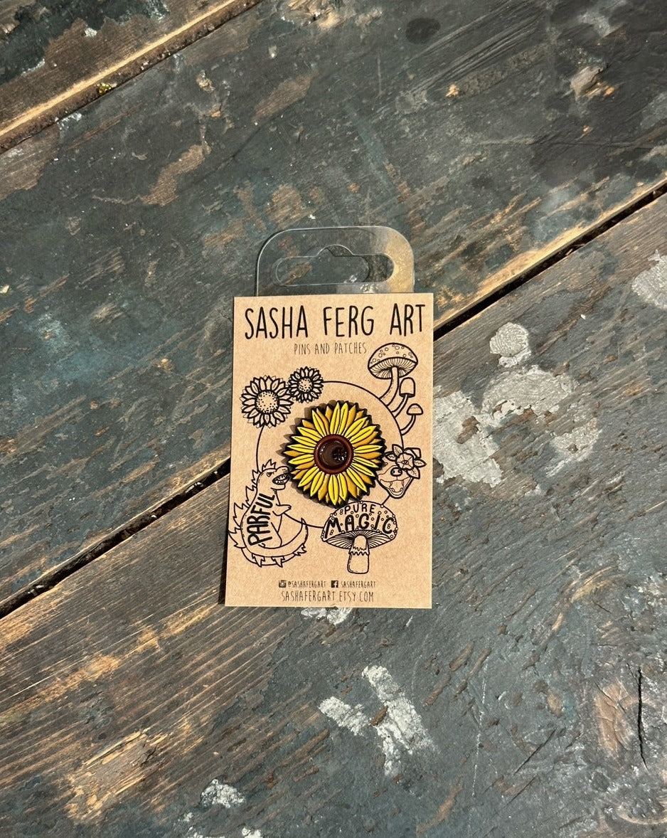 Sunflower Pin | Sasha Ferg Art