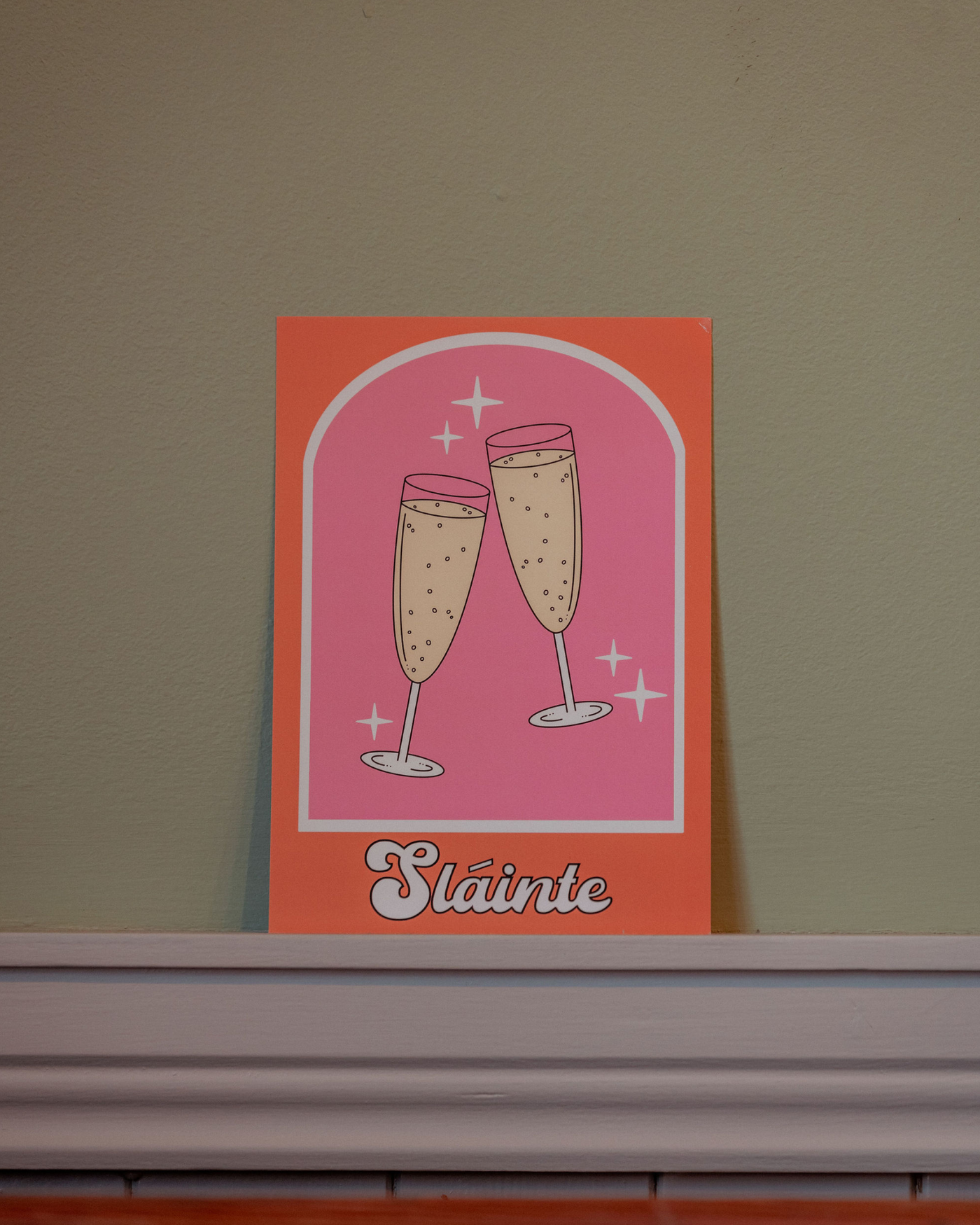 Sláinte Champagne Glasses Print | Dochas Design Studio