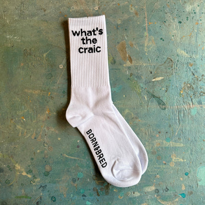 White What's The Craic Sock 
