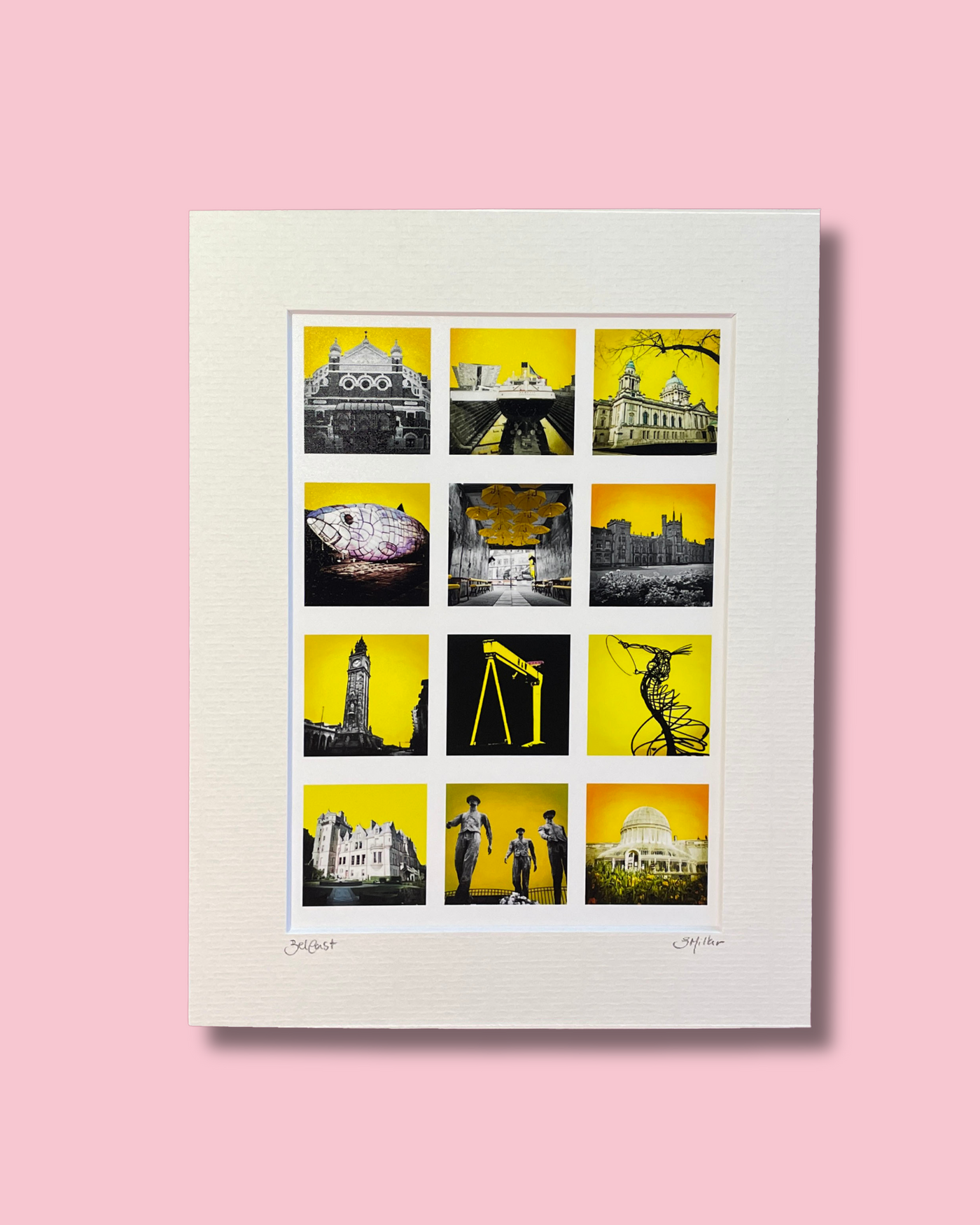 Belfast Yellow Collage - Photographic Print