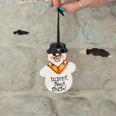 ulster says snow snowman decoration