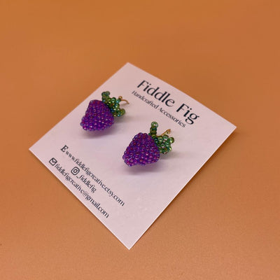 Dark Berry Beaded Earrings
