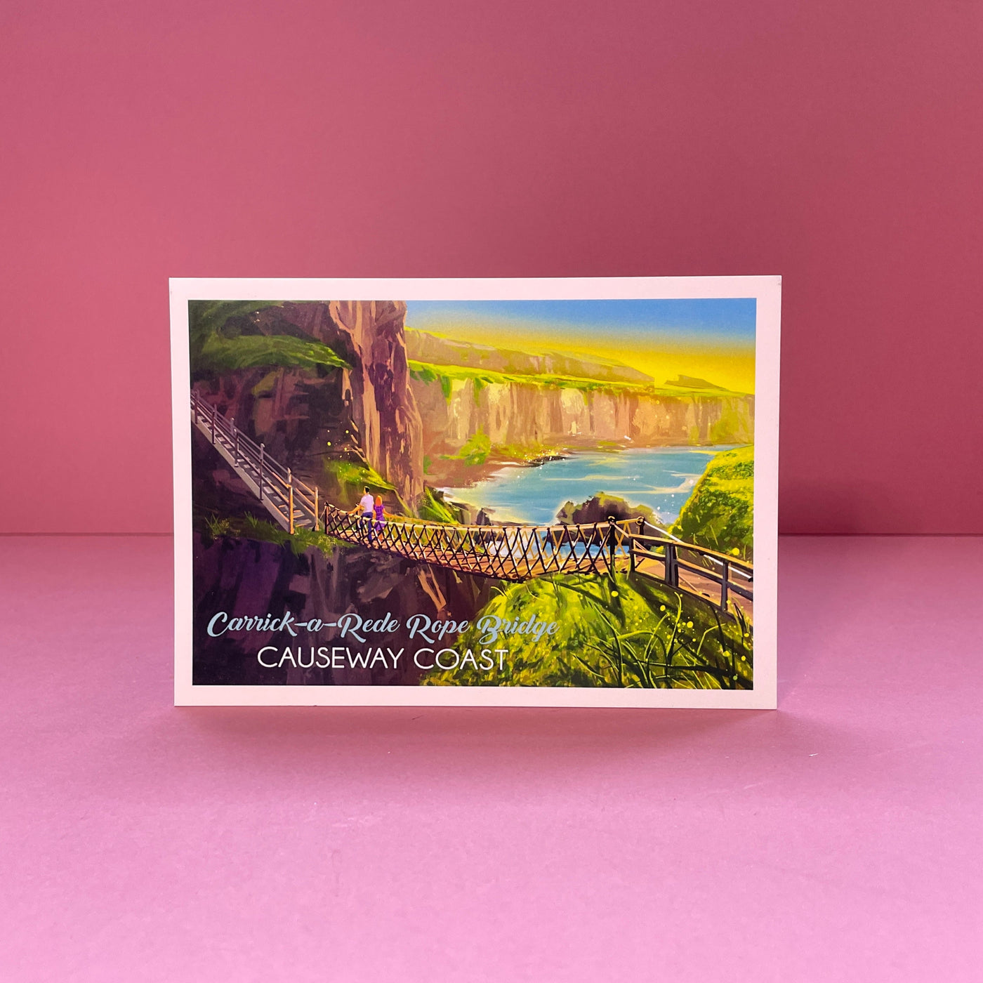 carrick-a-rede rope bridge postcard