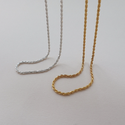 millie rope chain necklace gold & sterling silver