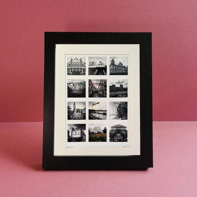 Belfast Black & White Montage - Framed Photographic Print